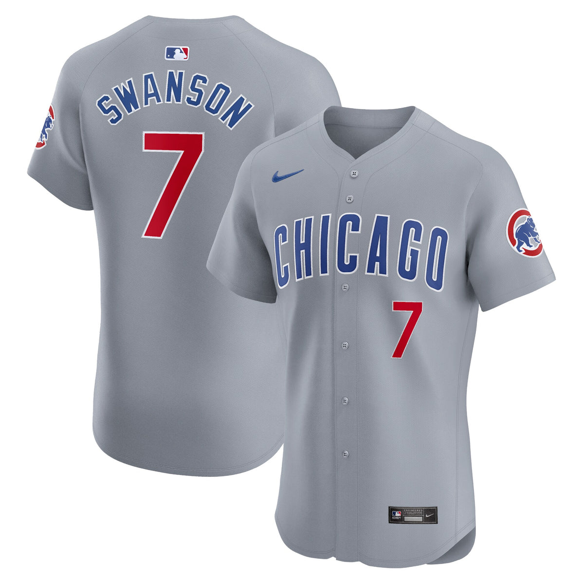 Dansby Swanson Chicago Cubs Nike Road Elite Player Jersey Gray