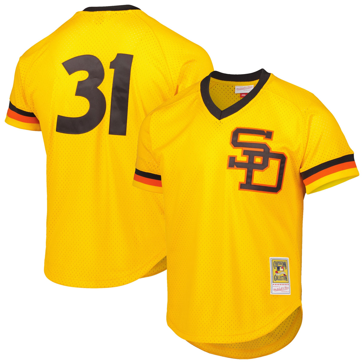 Dave Winfield San Diego Padres Mitchell Ness Cooperstown Collection Mesh Batting Practice Jersey Gold