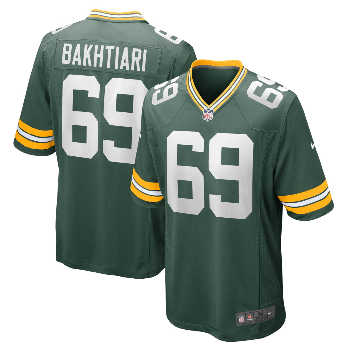 David Bakhtiari Green Bay Packers Nike Game Team Jersey Green