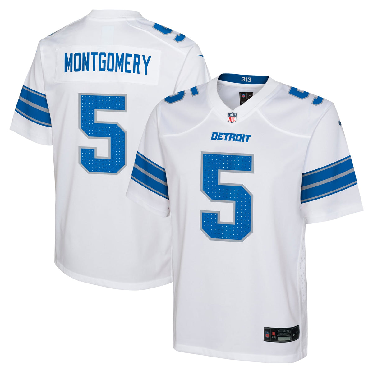 David Montgomery Detroit Lions Nike Youth Player Game Jersey White