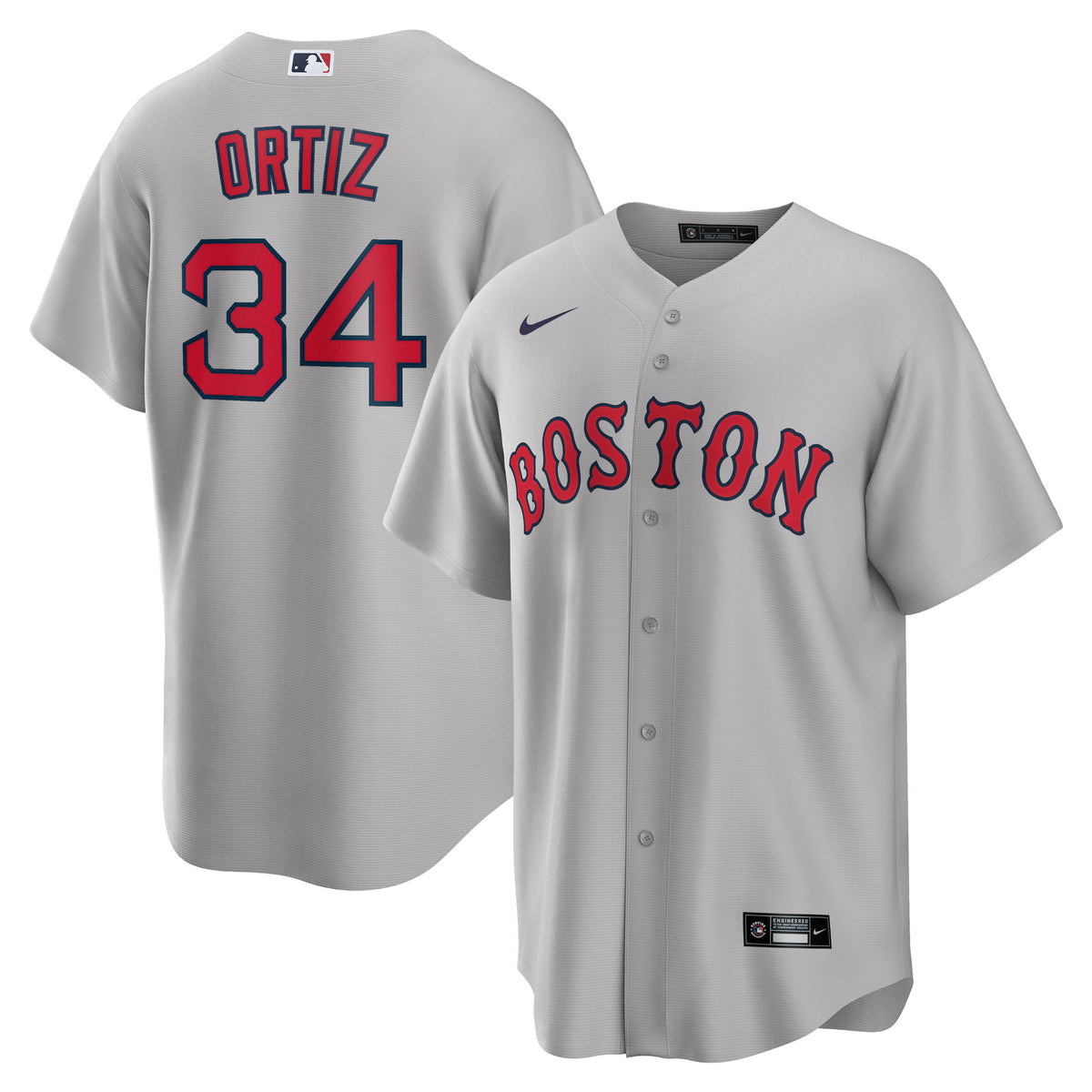 David Ortiz Boston Red Sox Nike Road Replica Player Jersey Gray