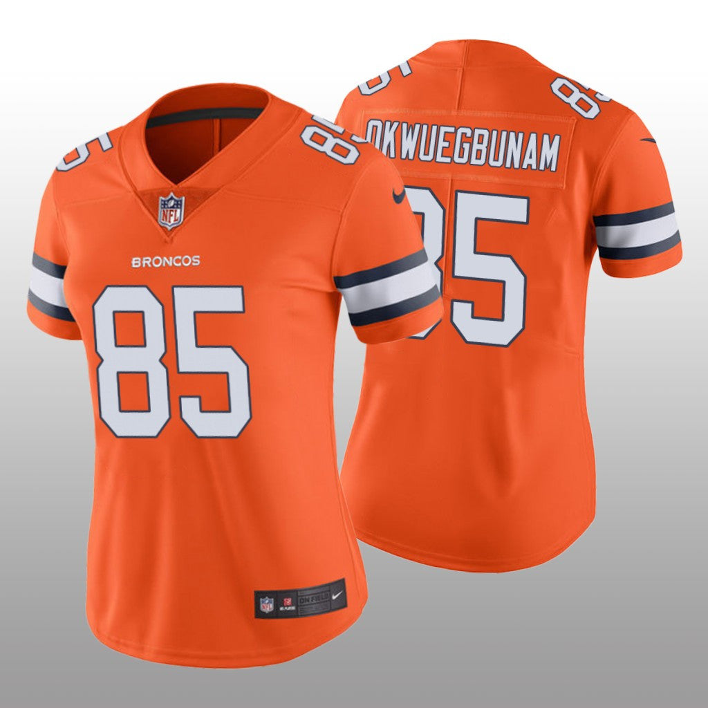 Denver Broncos Albert Okwuegbunam Orange Jersey Color Rush Limited Women's