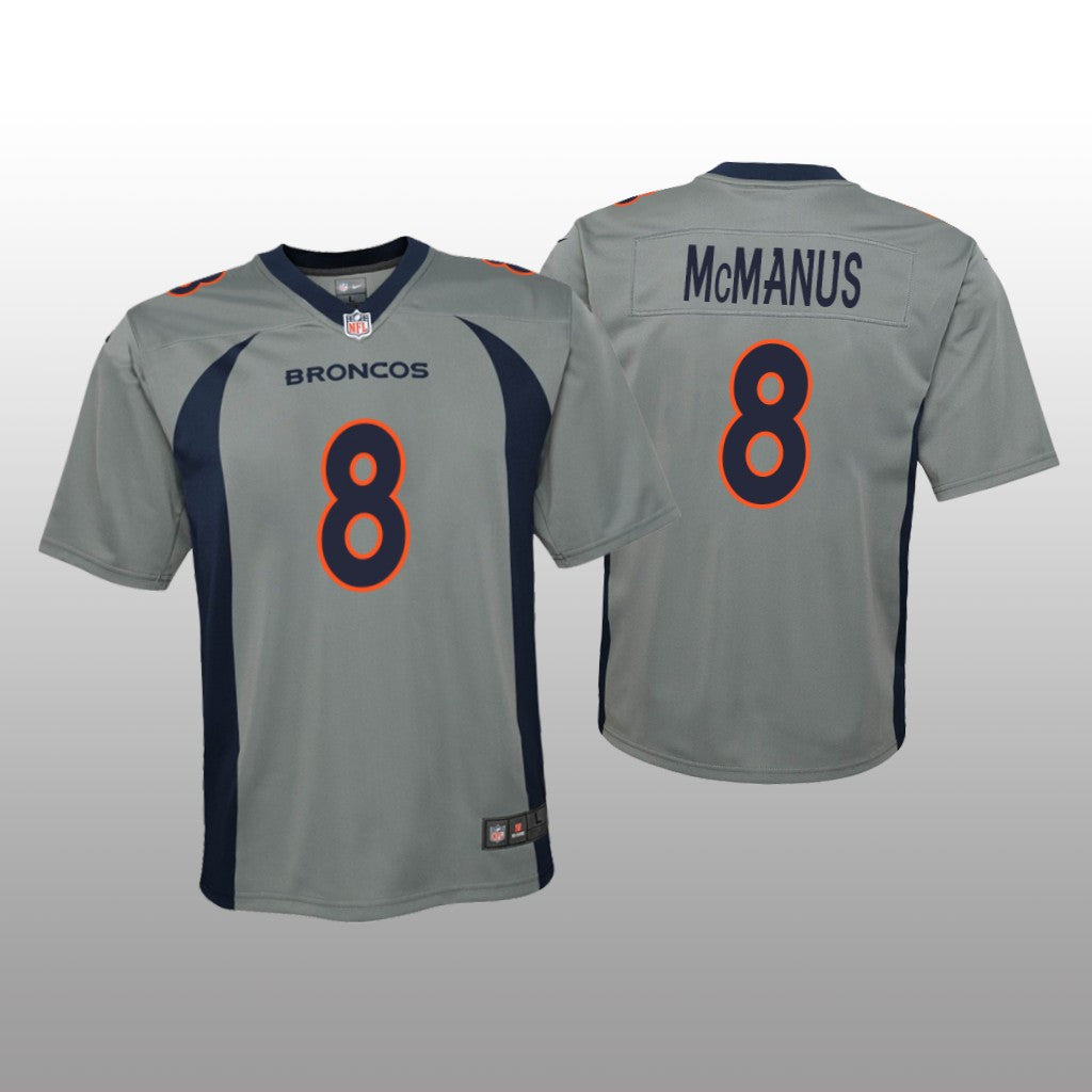 Denver Broncos Brandon McManus Gray Jersey Inverted Game Youth