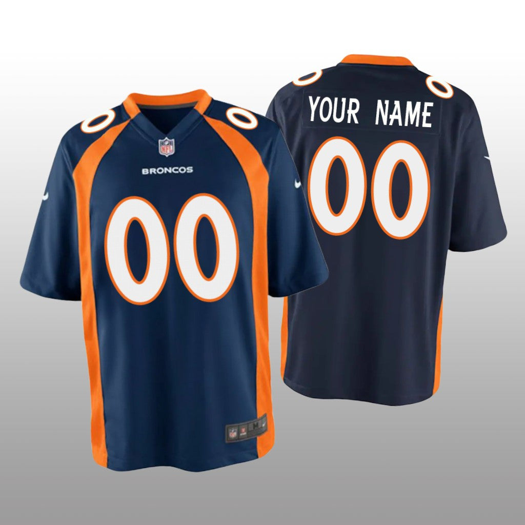 Denver Broncos Custom Navy Jersey Game Youth