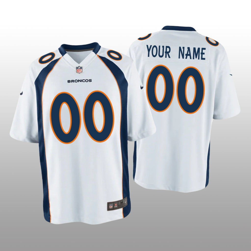 Denver Broncos Custom White Jersey Game Youth