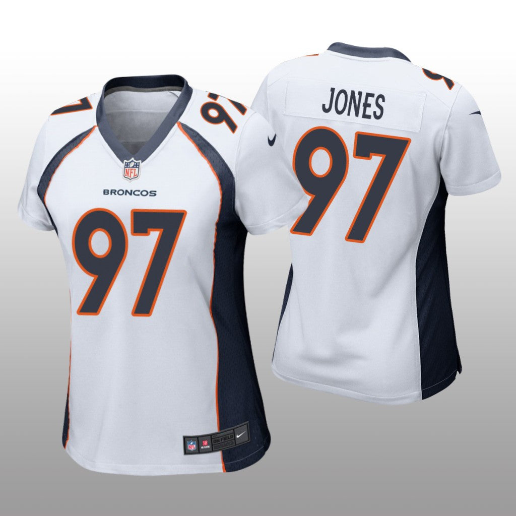 Denver Broncos D.J. Jones White Jersey Game Women's