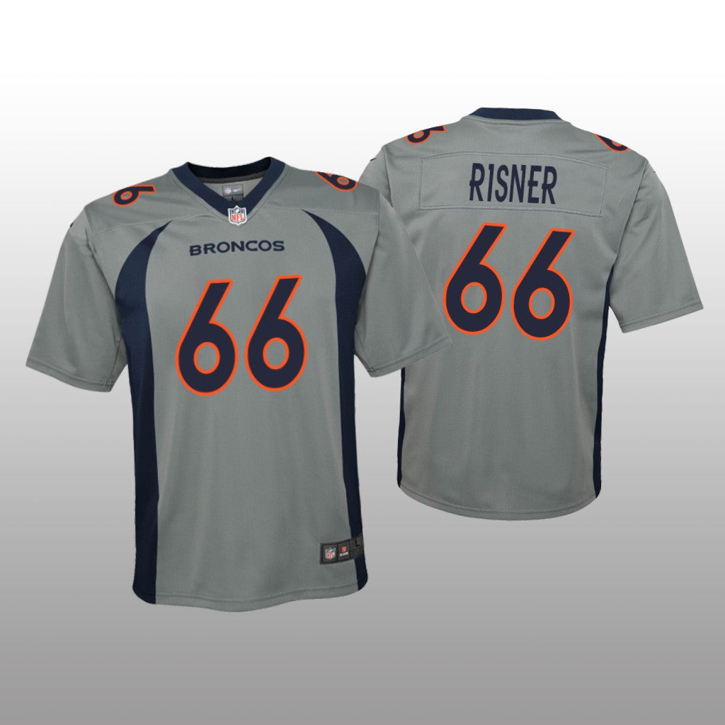Denver Broncos Dalton Risner Gray Jersey Inverted Game Youth
