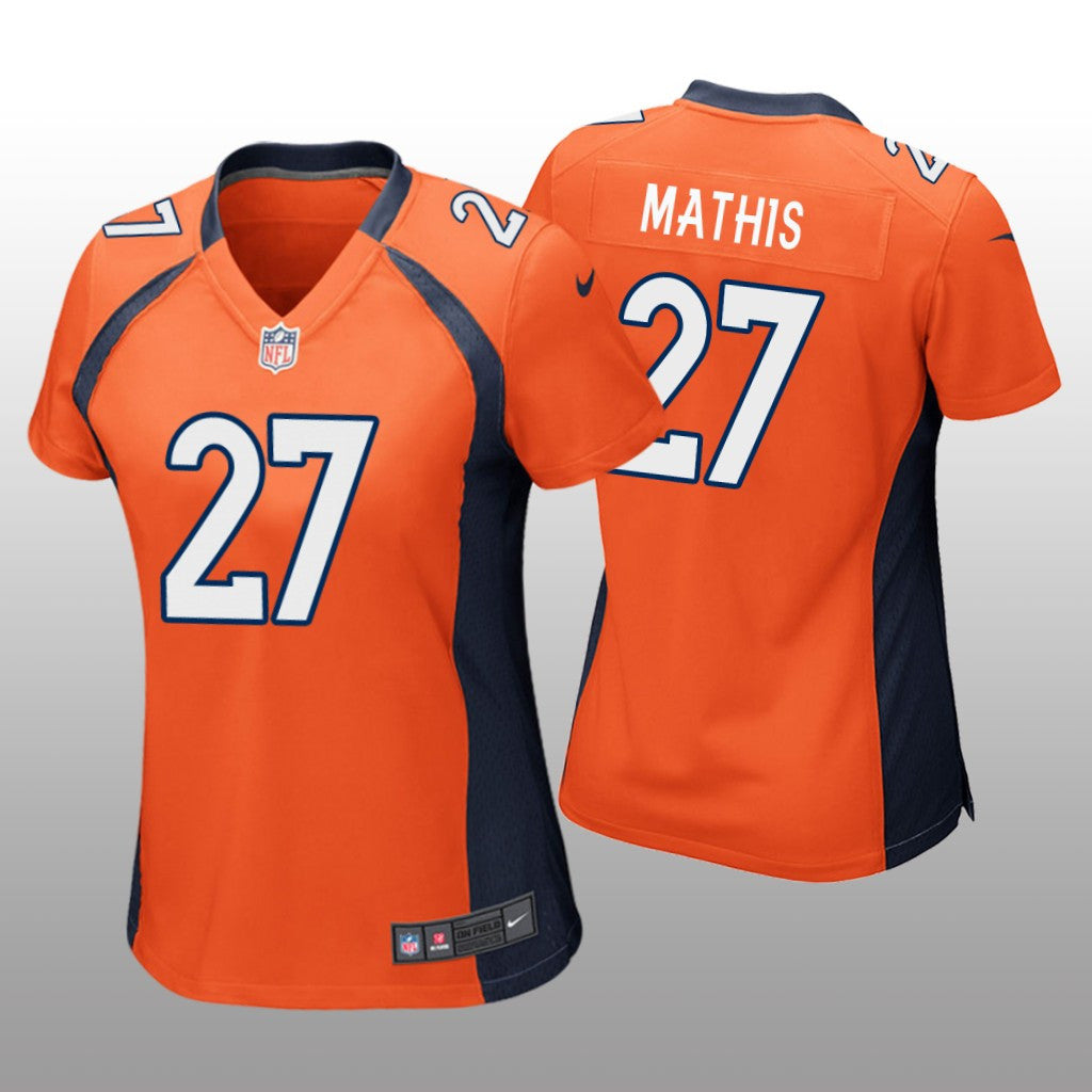 Denver Broncos Damarri Mathis Orange Jersey Game Women's