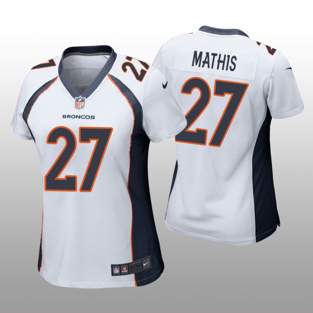 Denver Broncos Damarri Mathis White Jersey Game Women's