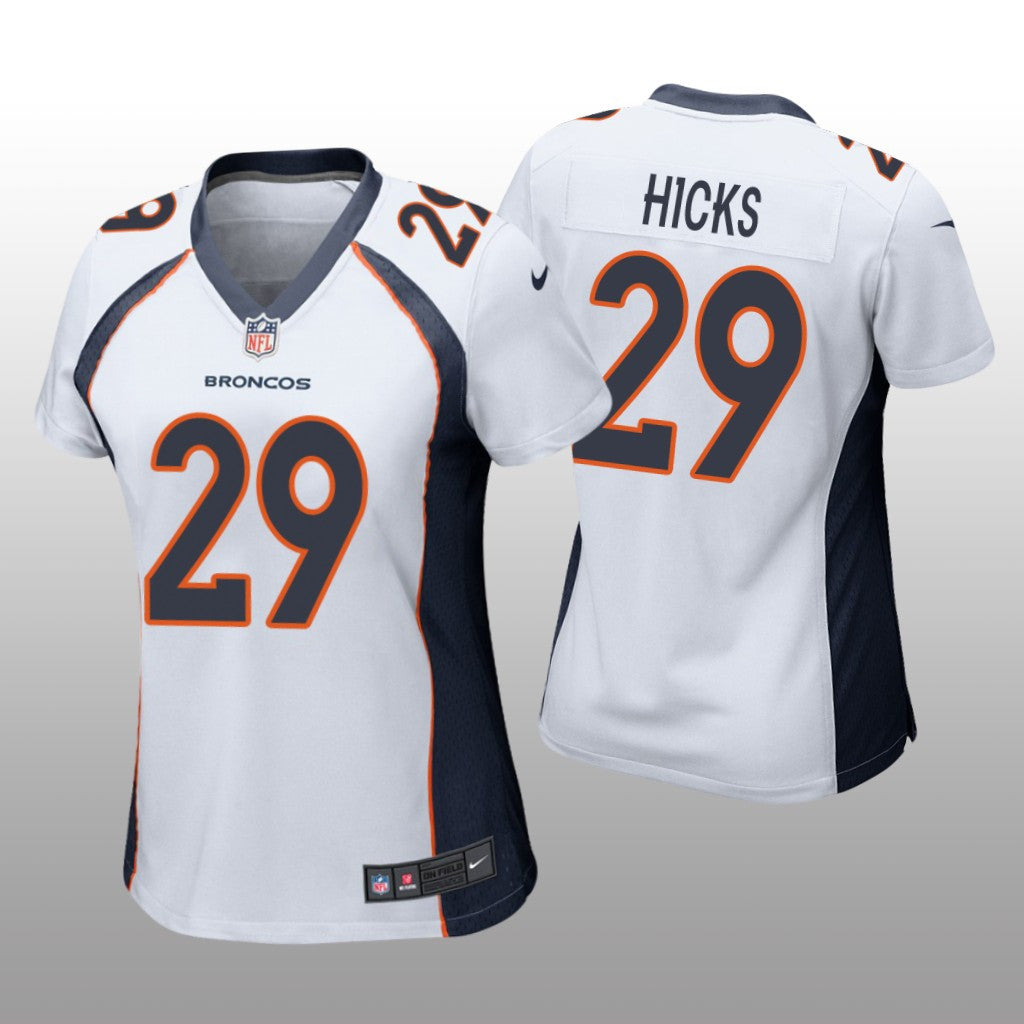 Denver Broncos Faion Hicks White Jersey Game Women's