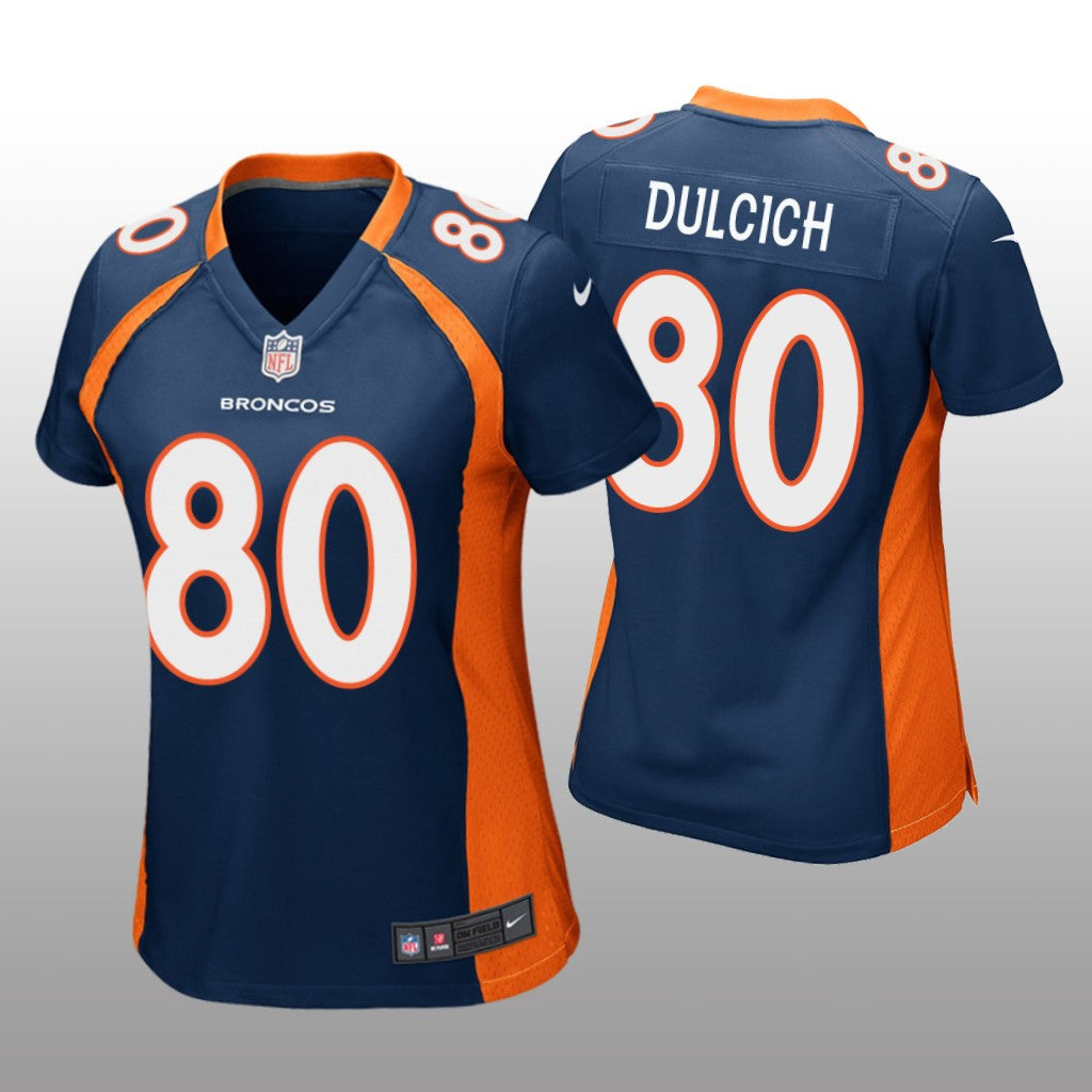 Denver Broncos Greg Dulcich Navy Jersey Game Women's