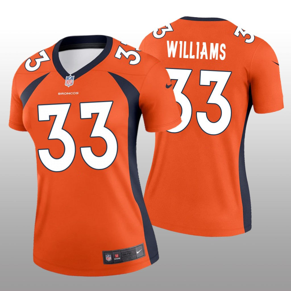 Denver Broncos Javonte Williams Orange Jersey Legend Women's