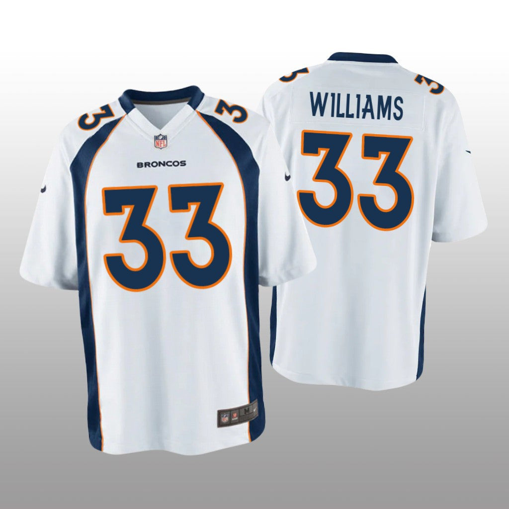 Denver Broncos Javonte Williams White Jersey Game Youth