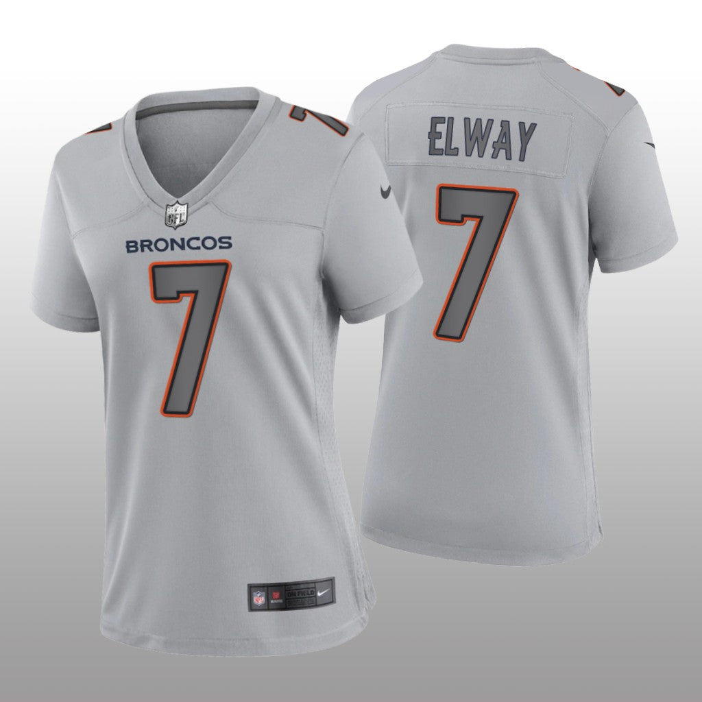 Denver Broncos John Elway Gray Jersey Atmosphere Fashion Game Women's