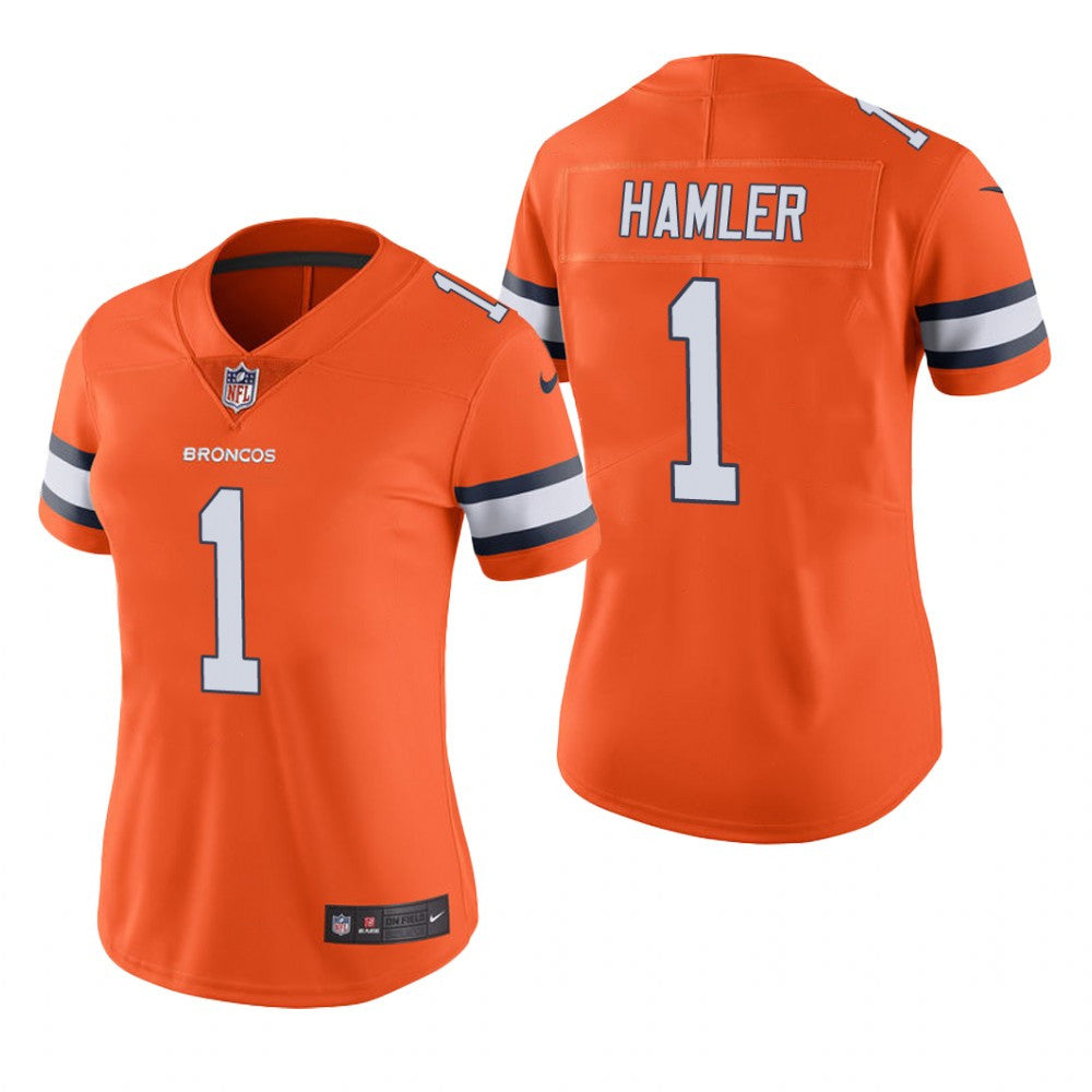 Denver Broncos K.J. Hamler Orange Jersey Color Rush Limited Women's