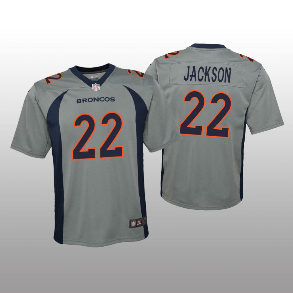 Denver Broncos Kareem Jackson Gray Jersey Inverted Game Youth