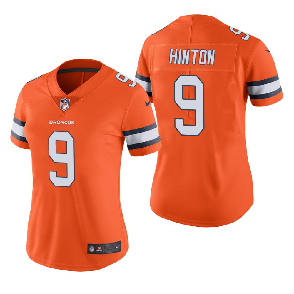 Denver Broncos Kendall Hinton Orange Jersey Color Rush Limited Women's