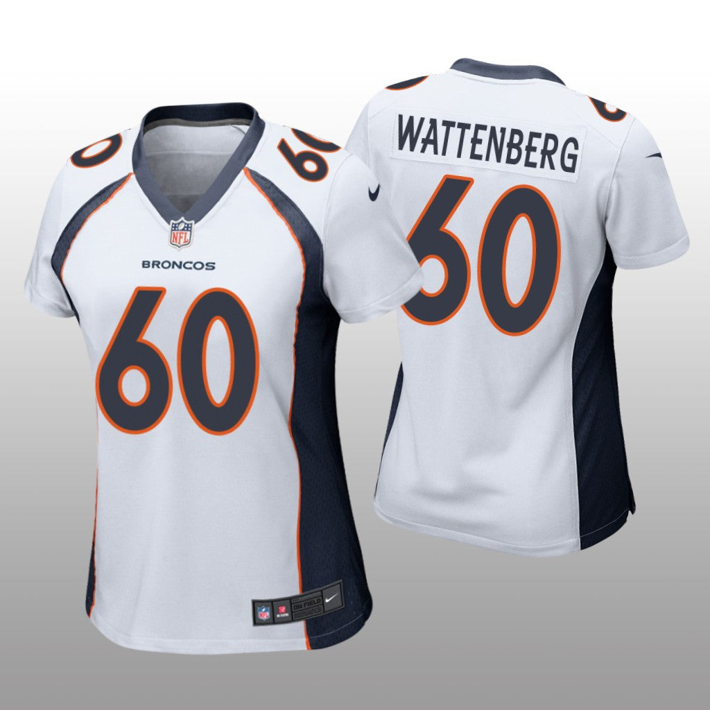 Denver Broncos Luke Wattenberg White Jersey Game Women's