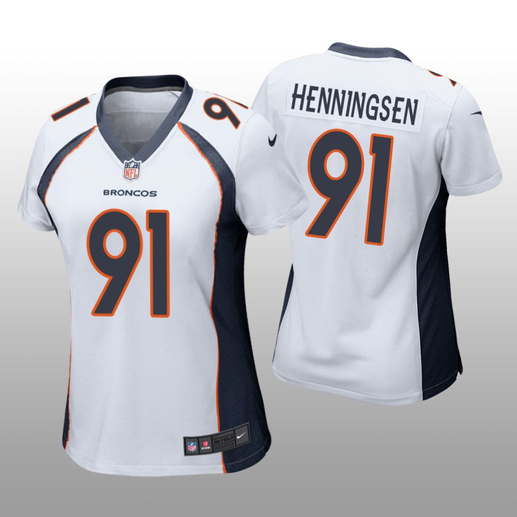 Denver Broncos Matt Henningsen White Jersey Game Women's