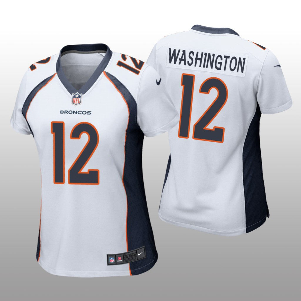 Denver Broncos Montrell Washington White Jersey Game Women's
