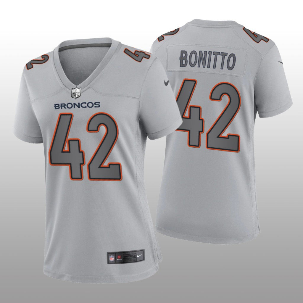Denver Broncos Nik Bonitto Gray Jersey Atmosphere Fashion Game Women's