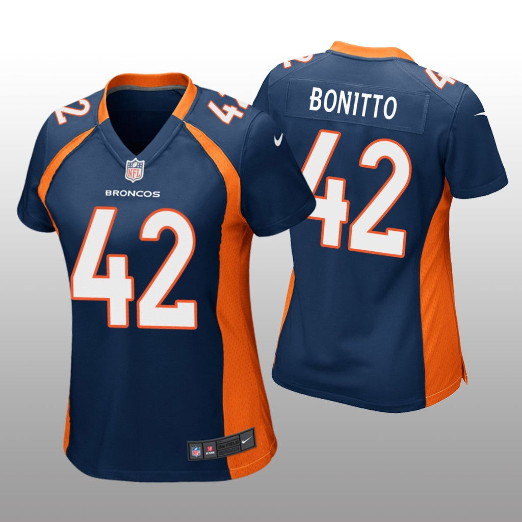 Denver Broncos Nik Bonitto Navy Jersey Game Women's