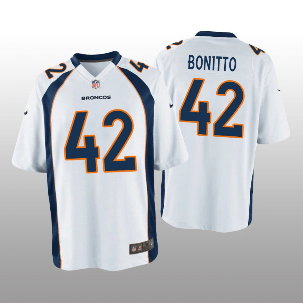 Denver Broncos Nik Bonitto White Jersey Game Youth