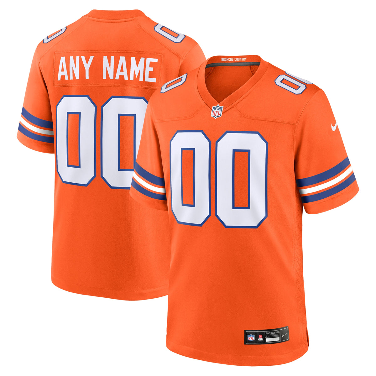 Denver Broncos Nike Mile High Collection 1977 Throwback Custom Game Jersey Orange