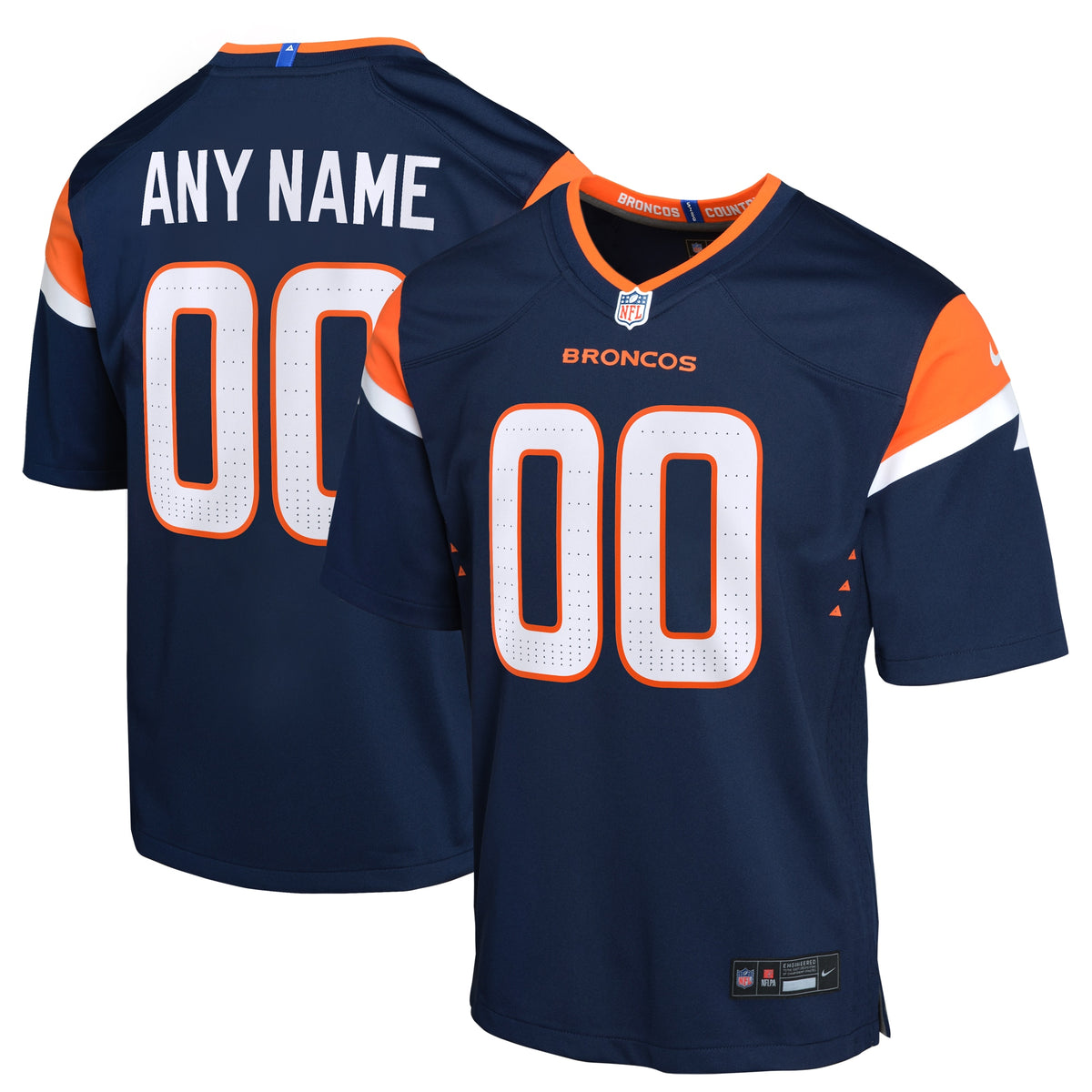 Denver Broncos Nike Youth Alternate Mile High Collection Custom Game Jersey Navy