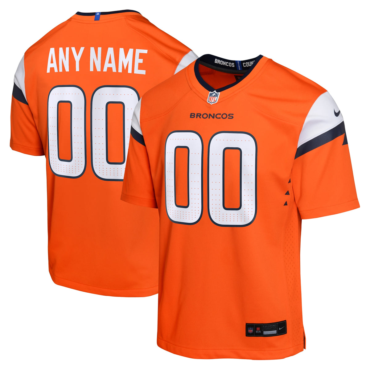 Denver Broncos Nike Youth Mile High Collection Custom Game Jersey Orange