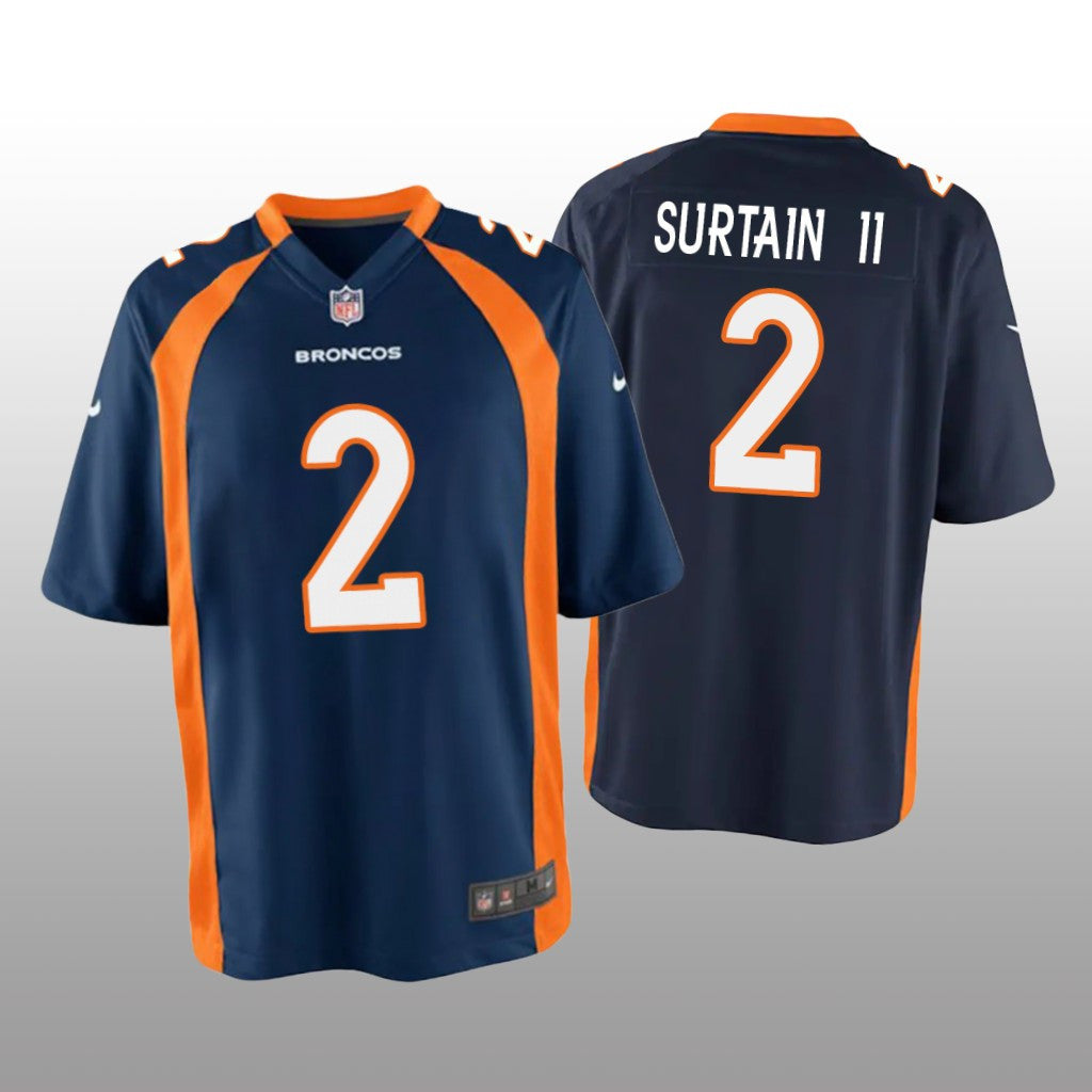 Denver Broncos Patrick Surtain II Navy Jersey Game Youth
