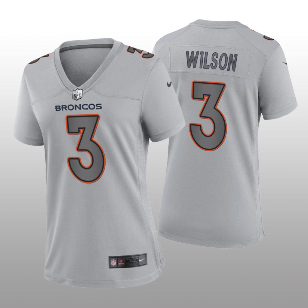 Denver Broncos Russell Wilson Gray Jersey Atmosphere Fashion Game Women's