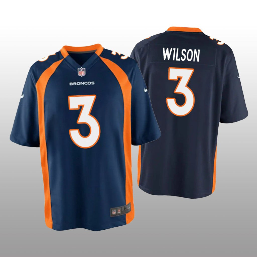Denver Broncos Russell Wilson Navy Jersey Game Youth