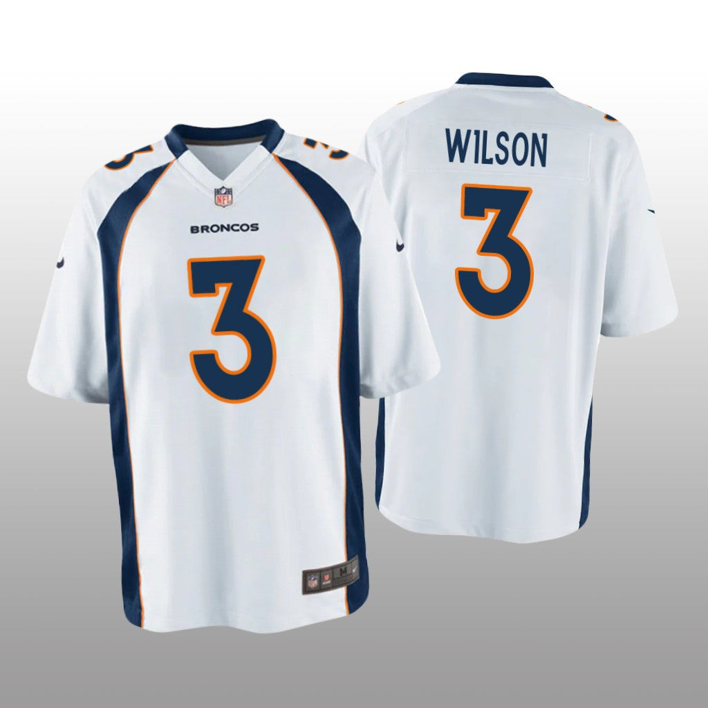 Denver Broncos Russell Wilson White Jersey Game Youth
