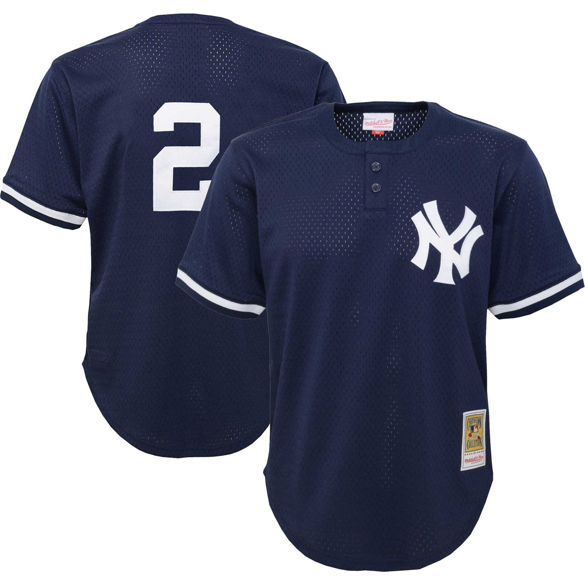 Derek Jeter New York Yankees Mitchell Ness Youth Cooperstown Collection Mesh Batting Practice Jersey Navy