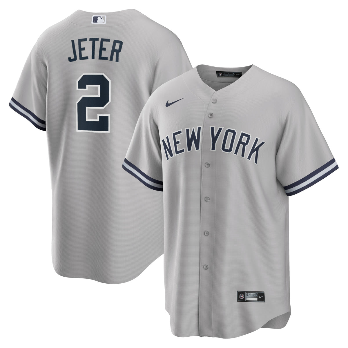 Derek Jeter New York Yankees Nike Big Tall Road Replica Player Jersey Gray