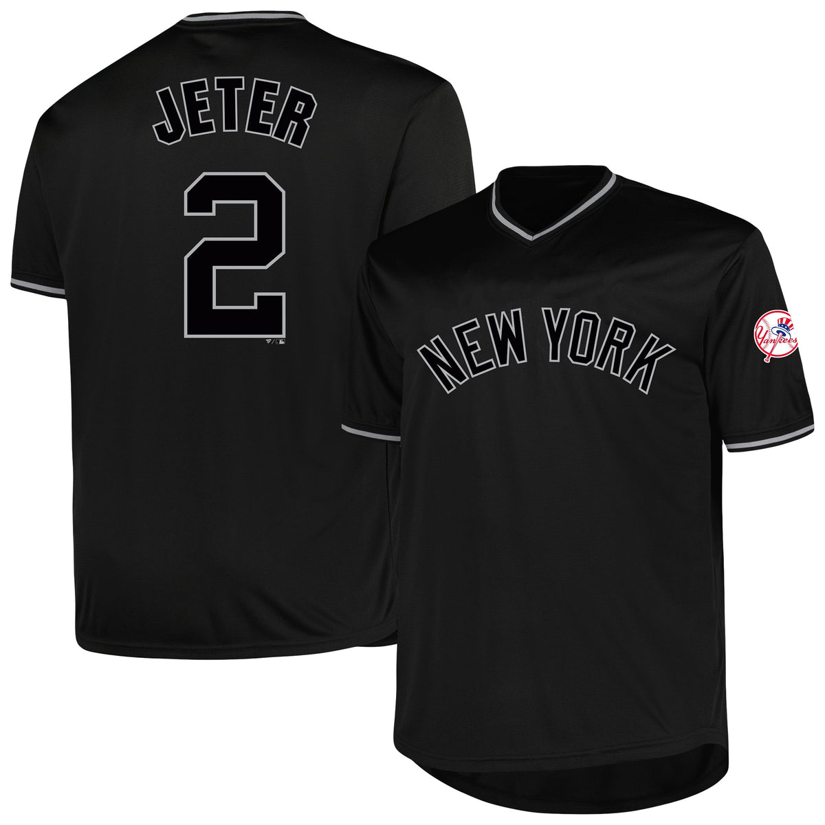 Derek Jeter New York Yankees Profile Big Tall Pop Fashion Player Jersey Black