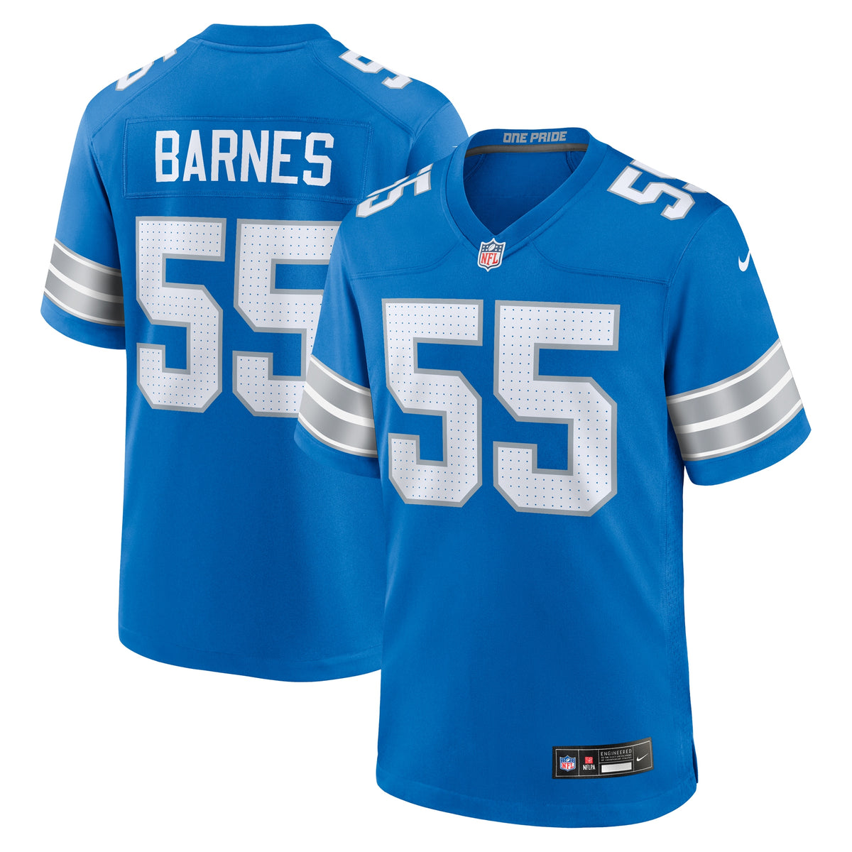 Derrick Barnes Detroit Lions Nike Team Game Jersey Blue