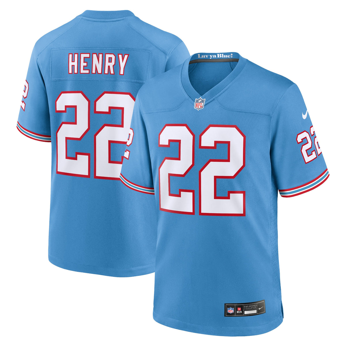 Derrick Henry Tennessee Titans Nike Oilers Throwback Alternate Game Player Jersey Light Blue