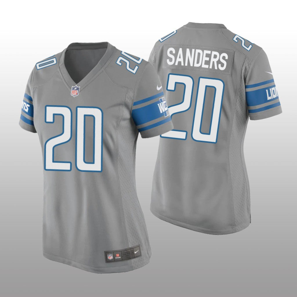 Detroit Lions Barry Sanders Silver Jersey Game Women's