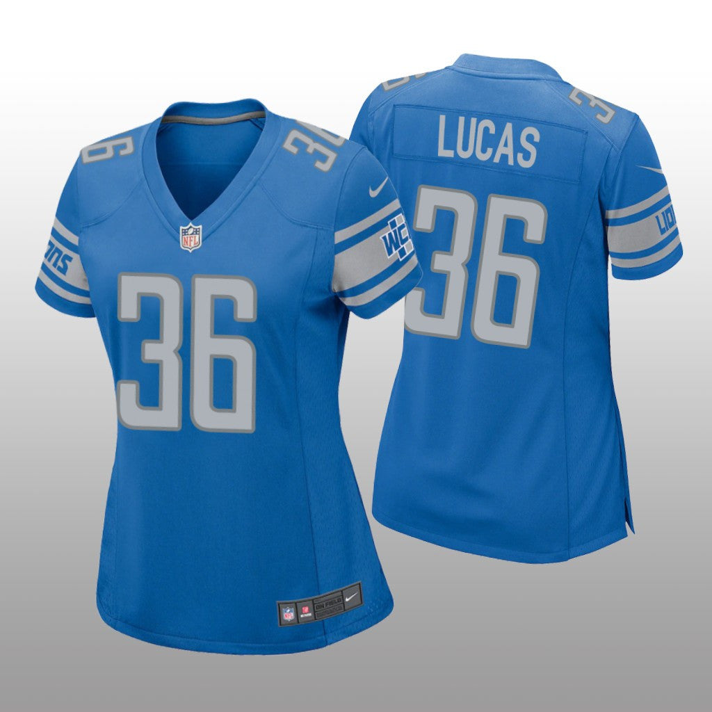 Detroit Lions Chase Lucas Blue Jersey Game Women's
