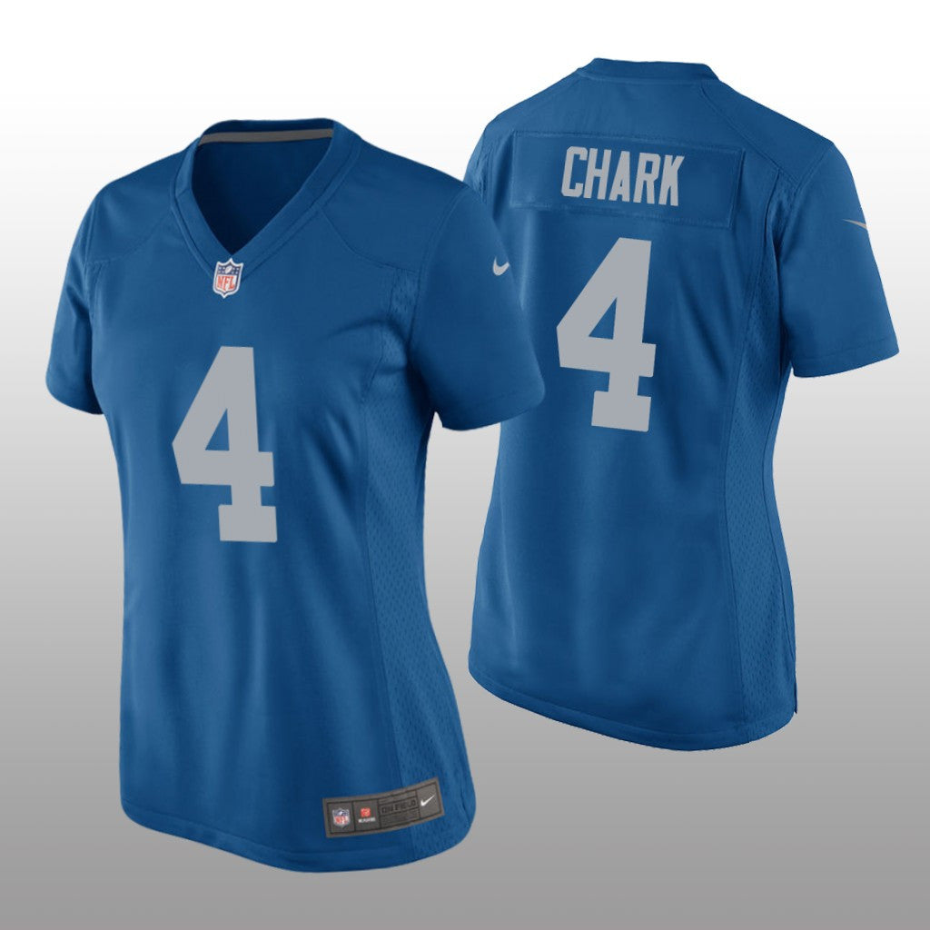 Detroit Lions D.J. Chark Blue Jersey Throwback Game Women's
