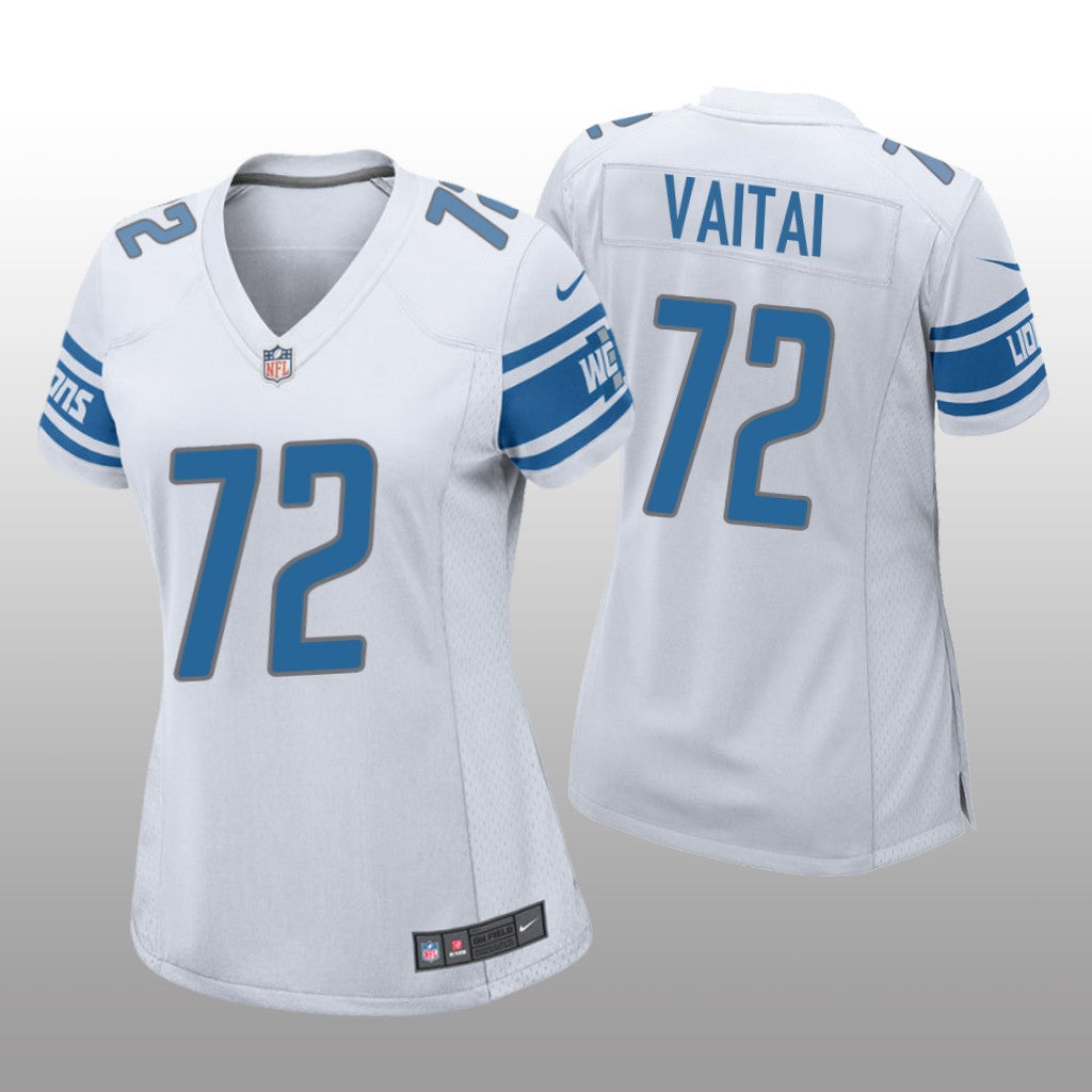 Detroit Lions Halapoulivaati Vaitai White Jersey Game Women's
