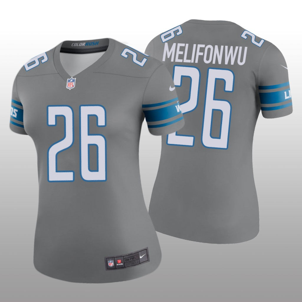 Detroit Lions Ifeatu Melifonwu Steel Jersey Color Rush Legend Women's