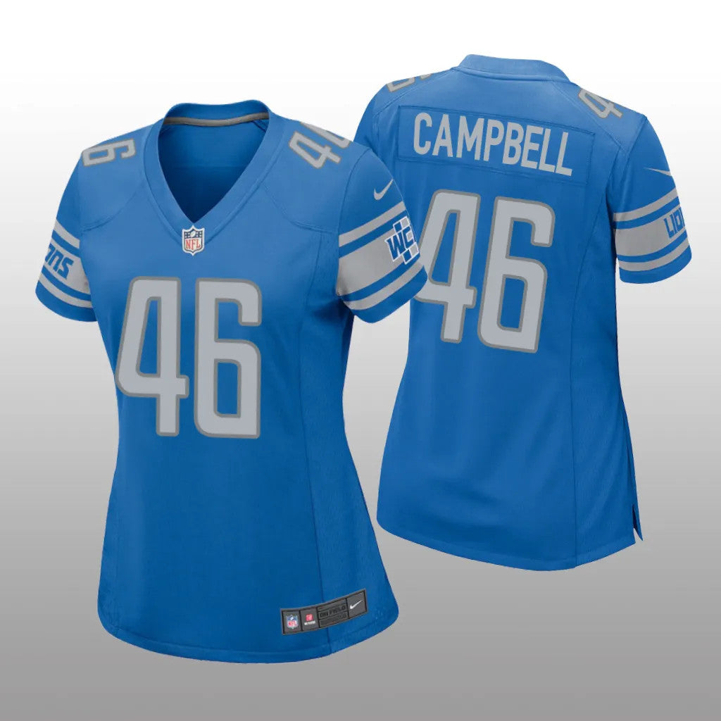 Detroit Lions Jack Campbell Blue Jersey Game Women's