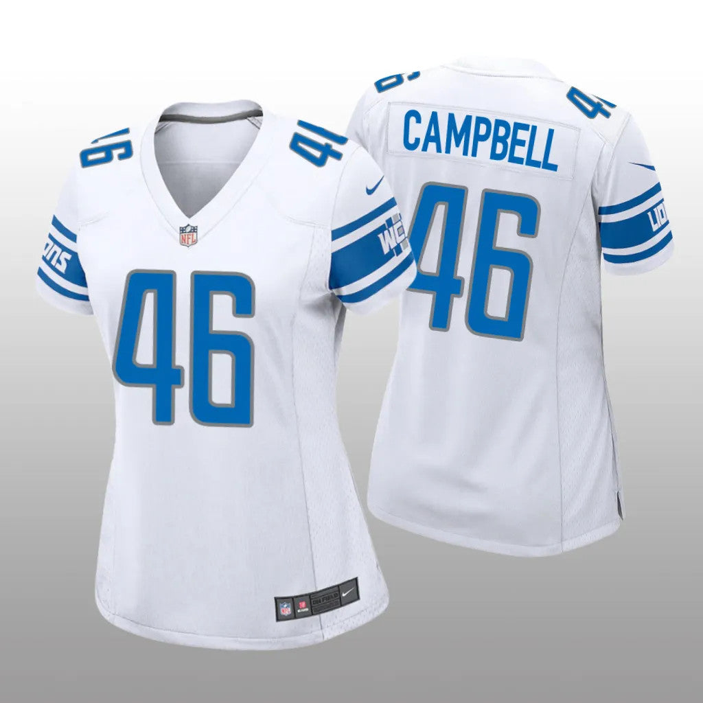 Detroit Lions Jack Campbell White Jersey Game Women's