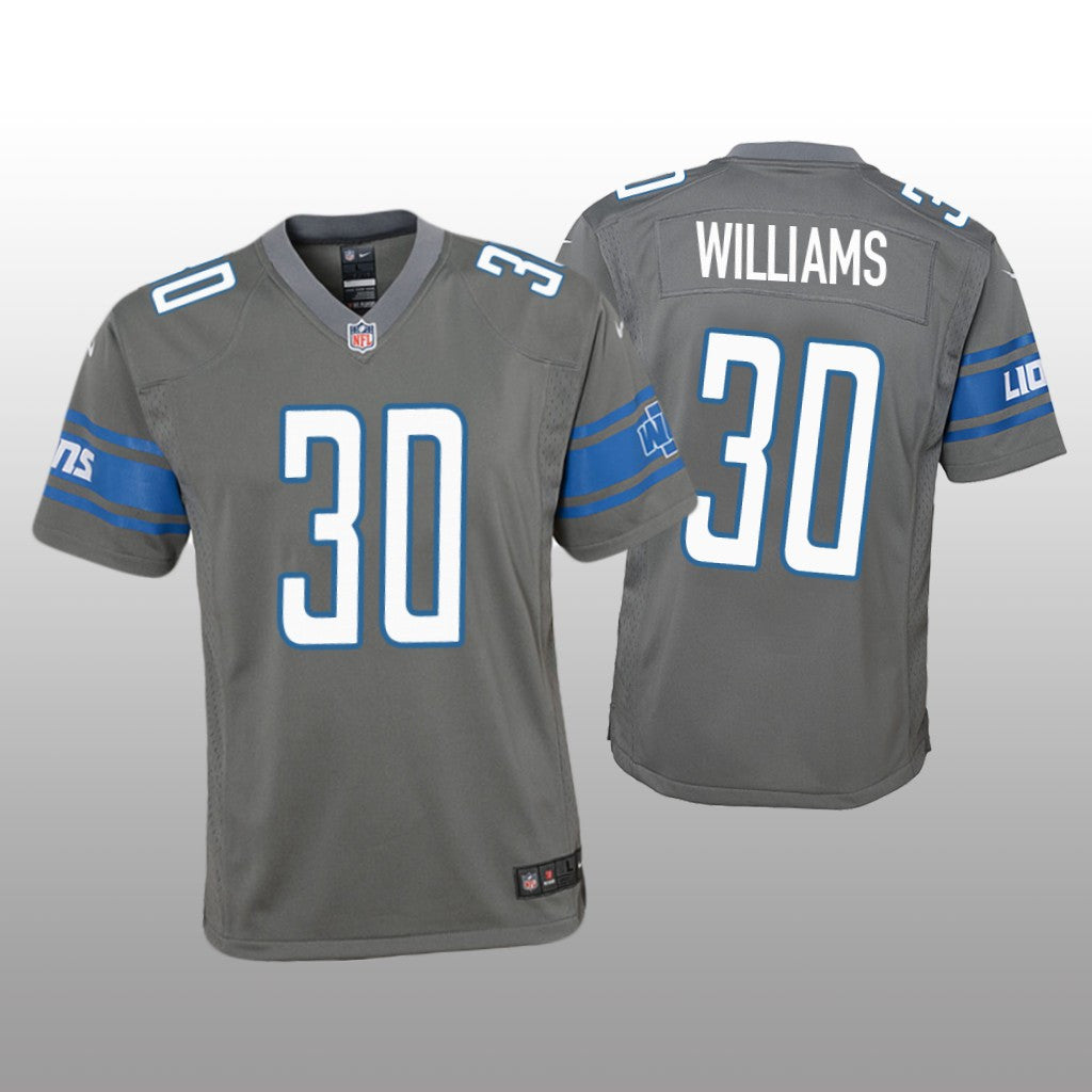 Detroit Lions Jamaal Williams Steel Jersey Color Rush Game Youth