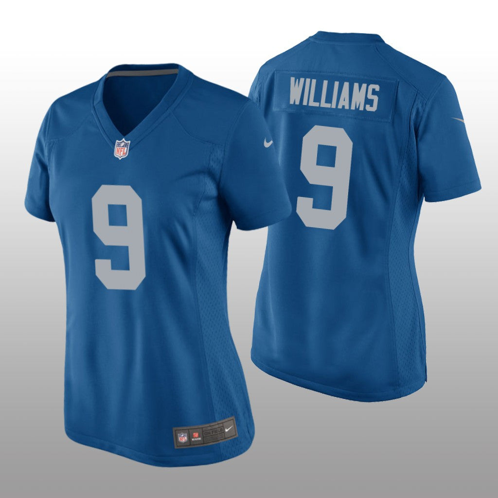 Detroit Lions Jameson Williams Blue Jersey Throwback Game Women's