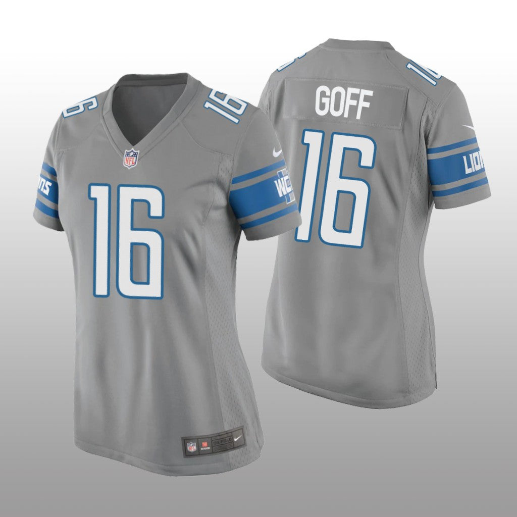 Detroit Lions Jared Goff Silver Jersey Game Women's