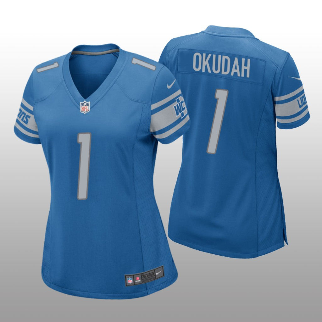 Detroit Lions Jeff Okudah Blue Jersey Game Women's